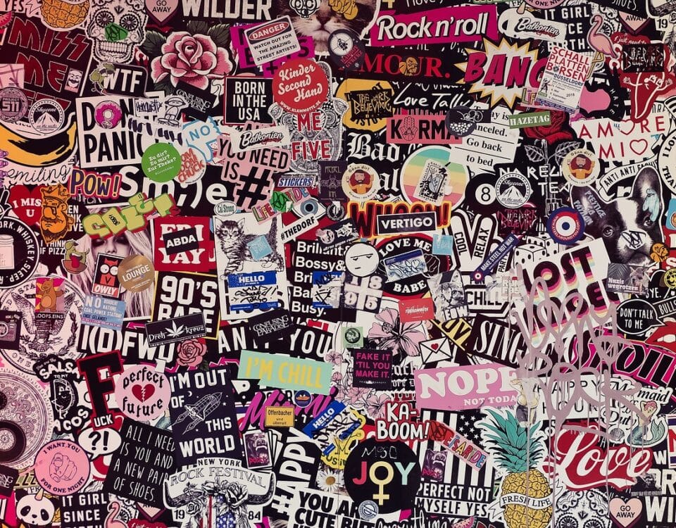 sticker, wall, coloured