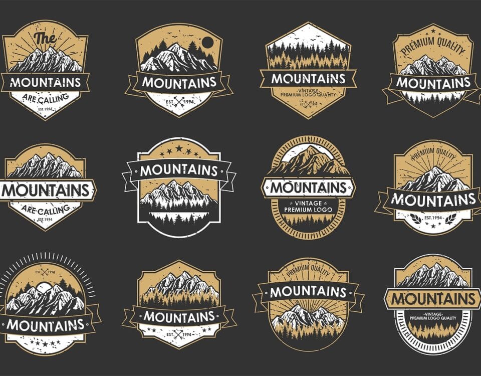 mountains, adventure, logo