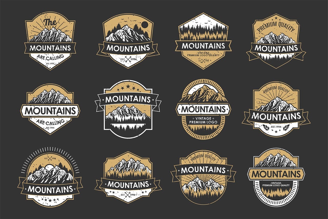 mountains, adventure, logo