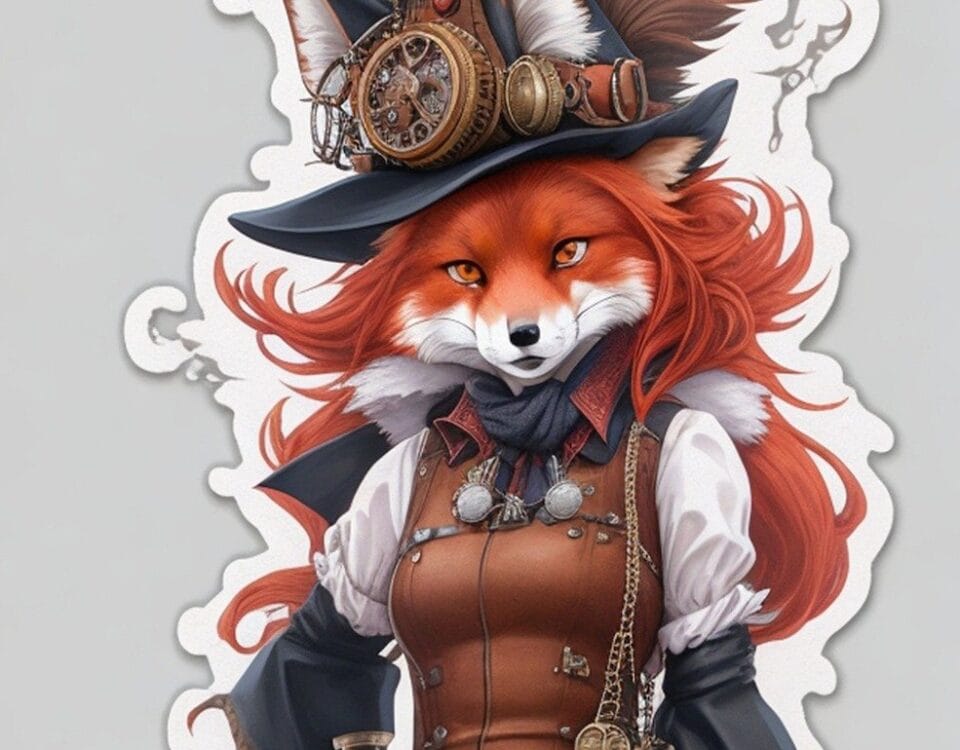 ai generated, fox, sticker
