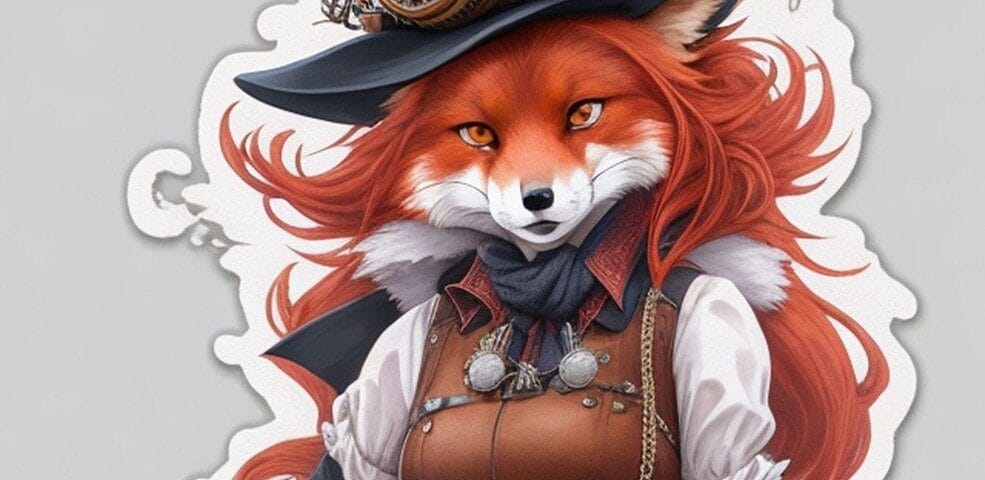 ai generated, fox, sticker