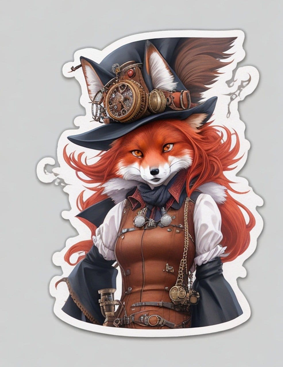 ai generated, fox, sticker
