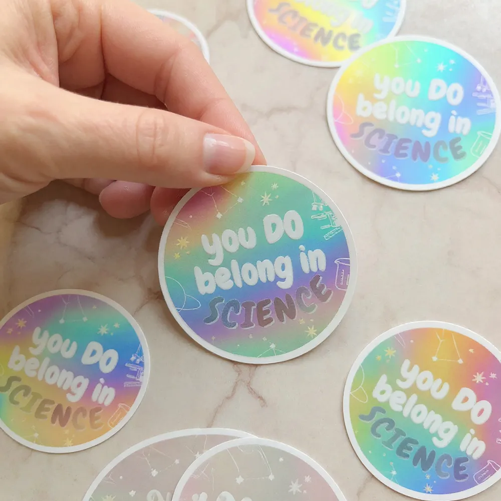 Round Holographic Stickers With White Ink