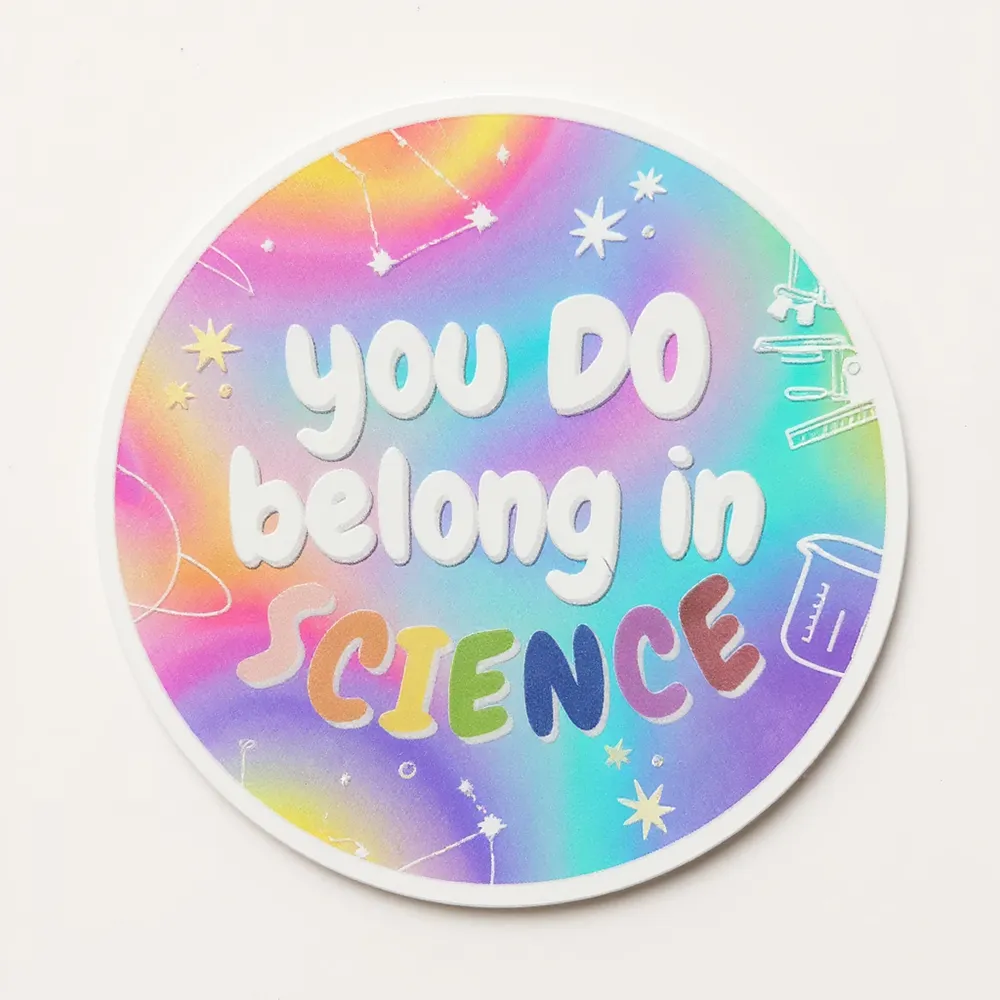 Round Holographic Stickers With White Ink