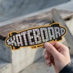 Kiteboard die cut logo sticker with gold lettering