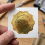 Gold scalloped kiss cut seal sticker