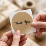 Round kraft paper Thank You kiss cut sticker